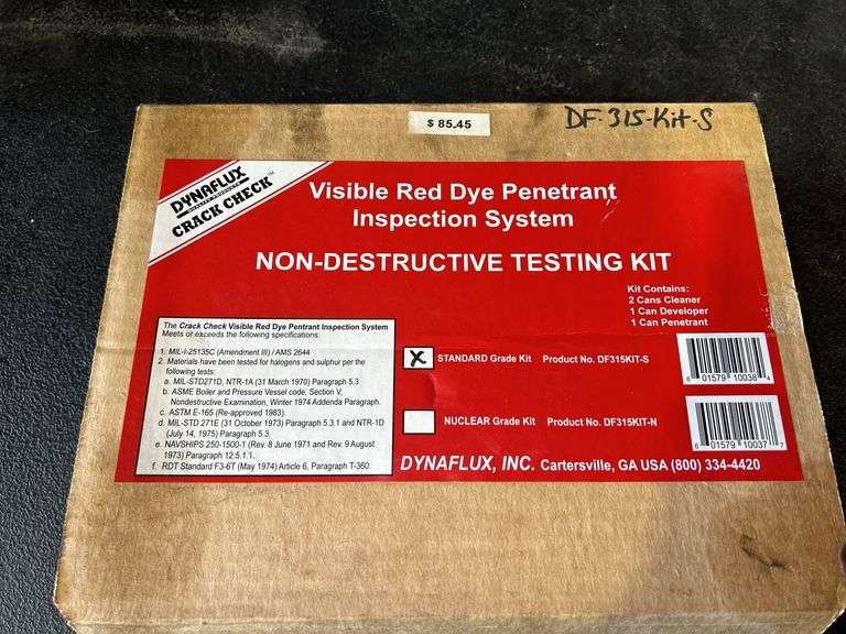 Dynafux Crack Check Visible Red Dye Penetrant Inspection System Kit