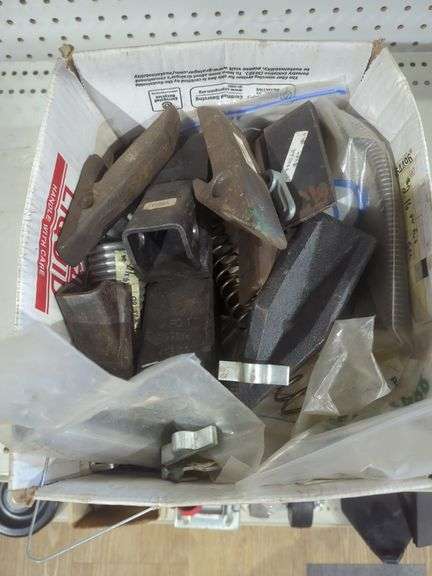 Box of Assorted Farm Equipment Parts and Springs image