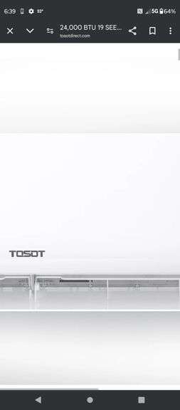 NEW IN BOX - TOSOT 24000 BTU MONI SPLIT AIR CONDITIONER - INDOOR UNIT ONLY
