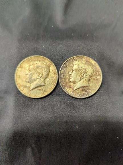 Two 1964 Kennedy Half Dollars image