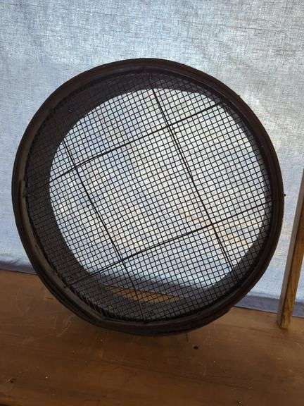 Wooden Wash Washboard and Mesh Sieve