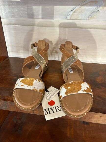 MYRA Leather & Cowhide Sandals image