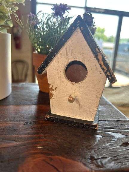 Rustic Wooden Display Riser with Assorted Decorative Items