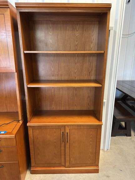 Wood Bookcase with Cabinet Base image
