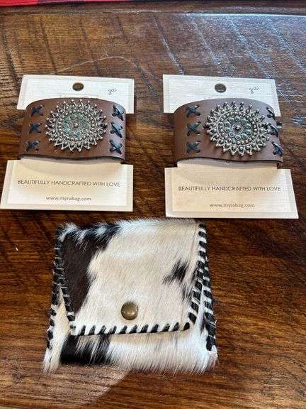 Myra Bag Leather Cuff Bracelets and Cowhide Coin Purse image