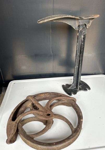 Cobbler's Shoe Last Stand and Industrial Pulley Wheel image