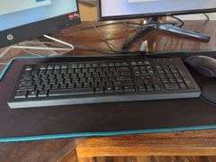 HP All-in-One PC and Onn Monitor with Keyboard and Mouse