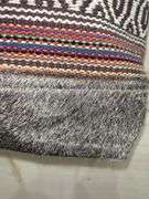 Myra Bag Woven Tote Bag with Leather Straps and Fur Accent