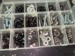 Shimano Hardware Assortment: Nuts, Bolts, and Washers in Organizer Cases