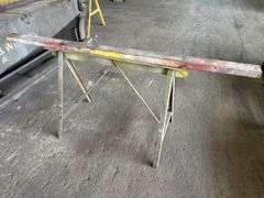 Metal Saw Horse with Wood Top