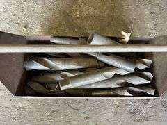 Large Lot of Drill Bits in Metal Box