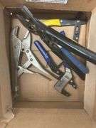 Box of Assorted Hand Tools and Electrical Supplies