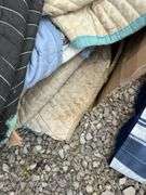 Assorted Household Linens, Towels, and Clothing Hangers