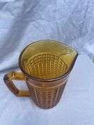 Textured Amber Glass Pitcher