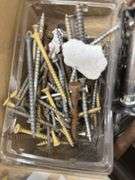 Bucket Boss Tool Bag with Hardware, Hinges, Screws, and Door Knobs