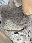 Myra Bag Woven Tote Bag with Leather Straps and Fur Accent