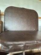 Brown Vinyl Folding Loveseat with Straps