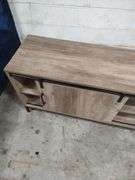 FARMHOUSE TV STAND WITH SLIDING BARN DOOR - 48X16X24 -