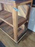 HANDCRAFTED WOODEN BAR OR COUNTER ON CASTERS