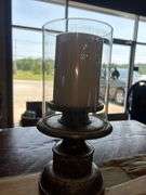 Decorative Home Accent Pieces: Wooden Mallet, Letter Block, Candle Holder