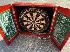 Brookstone Tournament Edition Dartboard Cabinet Set