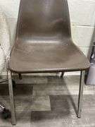 Pair of Office Chairs - Fabric Swivel and Brown Vinyl