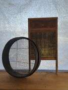 Wooden Wash Washboard and Mesh Sieve