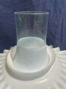 White Glass Ruffled Shade Electric Lamp