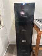 Black Four-Drawer Metal Filing Cabinet with LED Wafer Lighting Kit