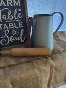 Farmhouse Kitchen Decor with Metal Pitcher, Rolling Pin, Sign and More