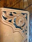 Tooled Leather Floral Design Wallet - Myra Bag