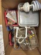 Box of Various Electrical and Plumbing Parts