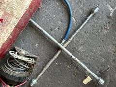 Portable Air Tank, 12 Volt Winch, Lug Wrench, and Pulley Block Assortment
