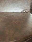 Brown Vinyl Folding Loveseat with Straps