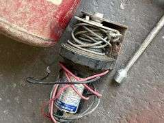 Portable Air Tank, 12 Volt Winch, Lug Wrench, and Pulley Block Assortment