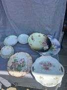 Collection of Decorative Plates with Floral Designs