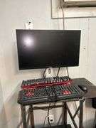 Custom Metal Frame Computer Desk with Dell Monitor and Gaming PC