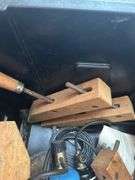 Assorted Tools and Items including Clamps, Blowtorch, Cable Spool, and More