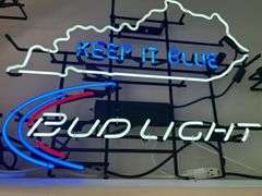 Bud Light Keep It Blue Neon Bar Sign