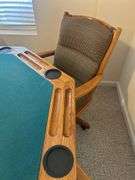 Octagonal Oak Poker Table with Swivel Chairs