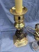 Collection of Table Lamps - Brass Finish, Oil Lamp