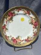 Floral China Plate, Creamer and Sugar Set