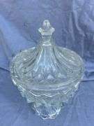 Covered Clear Glass Candy Dish