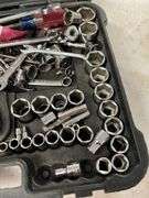 Sockets, Wrenches, and Tools in Carrying Case