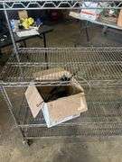 Rolling Chrome Wire Shelving Rack with Additional Fixtures