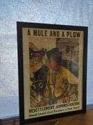 Framed Resettlement Administration Poster and Agricultural Tool