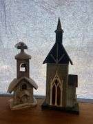 Two Decorative Wooden Church Figurines