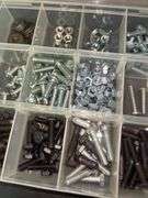 Shimano Hardware Assortment: Nuts, Bolts, and Washers in Organizer Cases