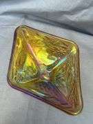 Iridescent Carnival Glass Footed Bowl