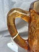 Amber Glass Pitcher with Grapevine Design